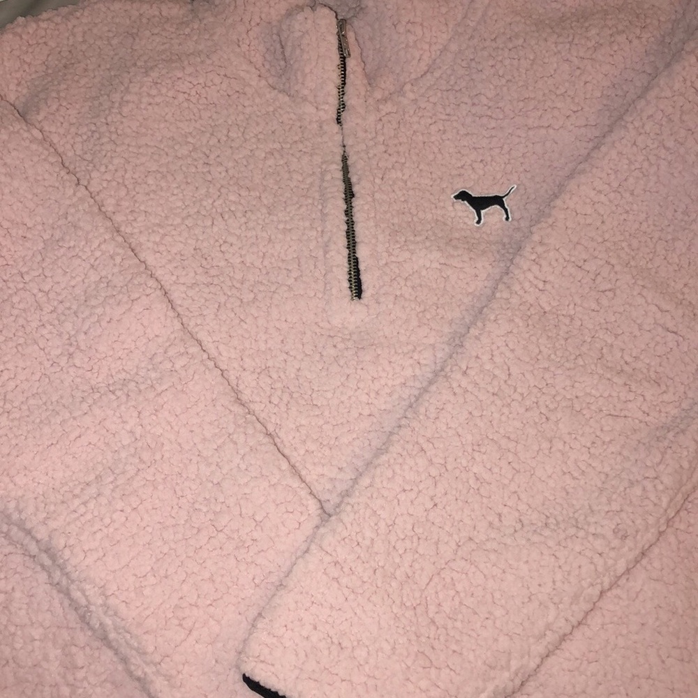Brand new never worn PINK SHERPA JACKET SIZE Large - Picture 1 of 3